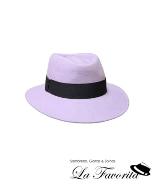 Sombrero mujer ala corta 27 lana lila - La Favorita