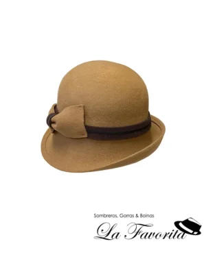 Sombrero mujer lana casquete lazo 26 AA9155 camel - La Favorita