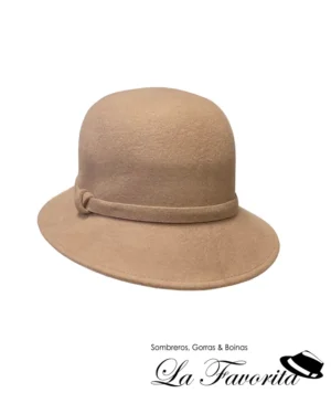 Sombrero mujer lana copa redonda ala corta 207107-0006 beig - Hat Club