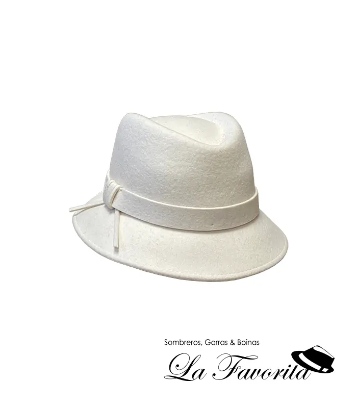 Sombrero mujer lana nudo lazo crudo - Miralles
