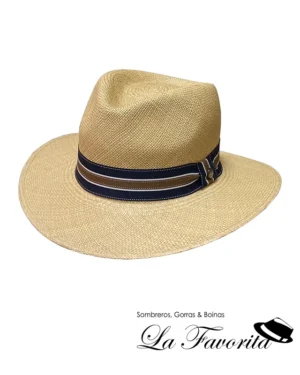 Sombrero panamá Fashion Rips cinta bicolor tostado - Vintimilla
