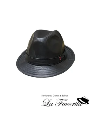 Sombrero piel trilby J-AX 53849 negro - Alfonso D'Este