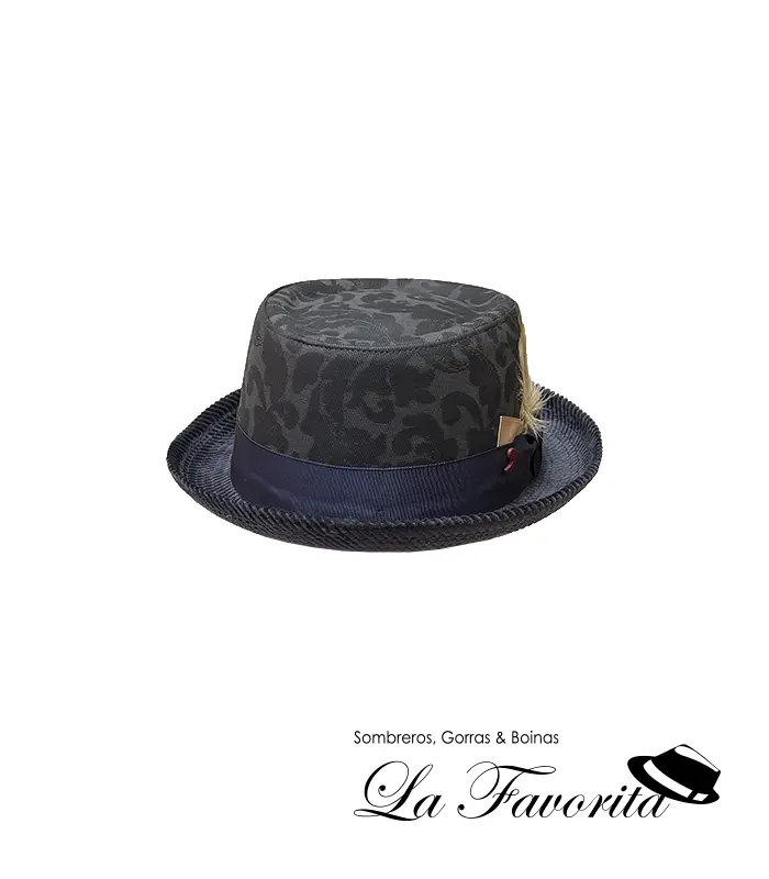 Sombrero pork pie algodón 58585 azul - Alfonso d'Este