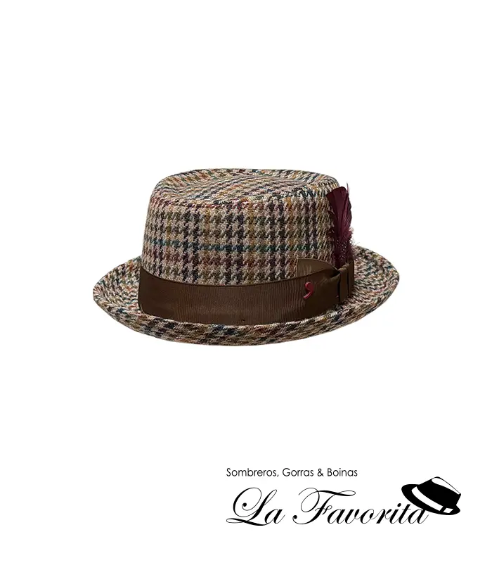 Sombrero pork pie lana pata gallo 58493 beig - Alfonso D'Este