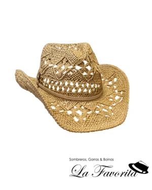 Sombrero verano calado cowboy AS610 tostado - Aranda