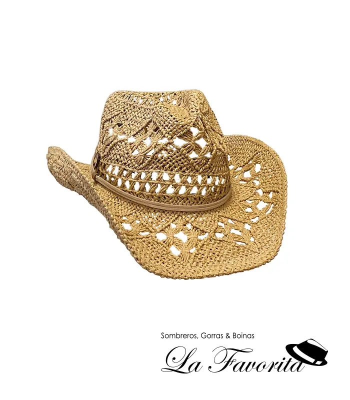 Sombrero verano calado cowboy AS610 tostado - Aranda