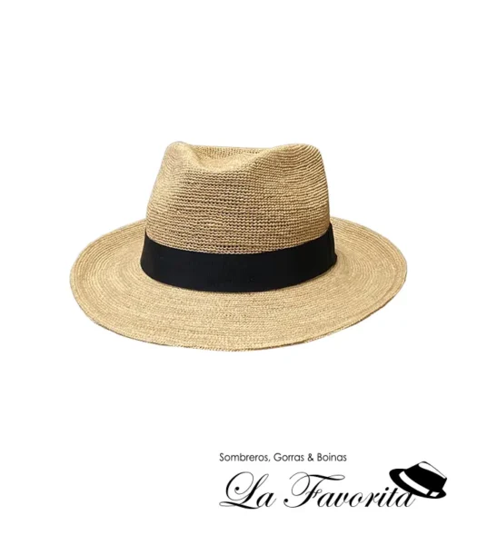 Sombrero verano clásico rafia fino cinta negra - Hat Club