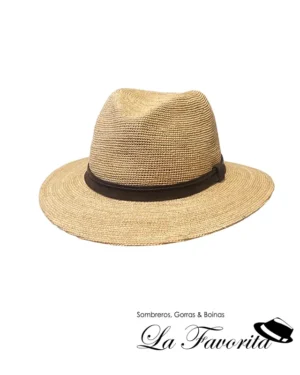 Sombrero verano indiana rafia fino cinta cuero natural 101916-0009 - Hat Club