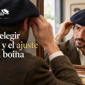 Persona probándose una boina para elegir correctamente la talla y el ajuste