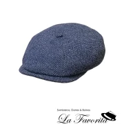 Gorra 8 paneles botón lana espiga azul - Hat Club