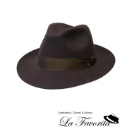 Sombrero lana clásico fedora ala ancha Pistoia 13 marrón - Panizza