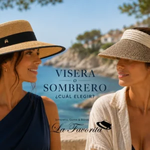 Mujer con sombrero y mujer con visera frente al mar para comparar cuál elegir