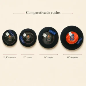 Comparación de boinas Elósegui con distintos diámetros de vuelo